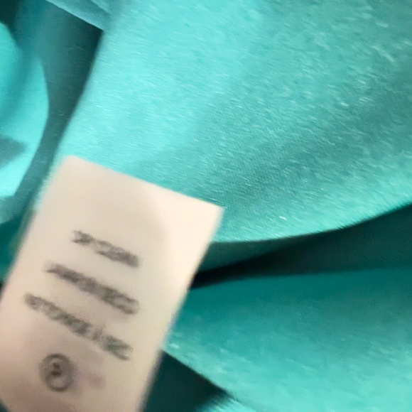 A371  Calvin Klein Teal Cap Sleeve Modern Minimal Midi Dress Size 10 NWOT - Picture 3 of 6